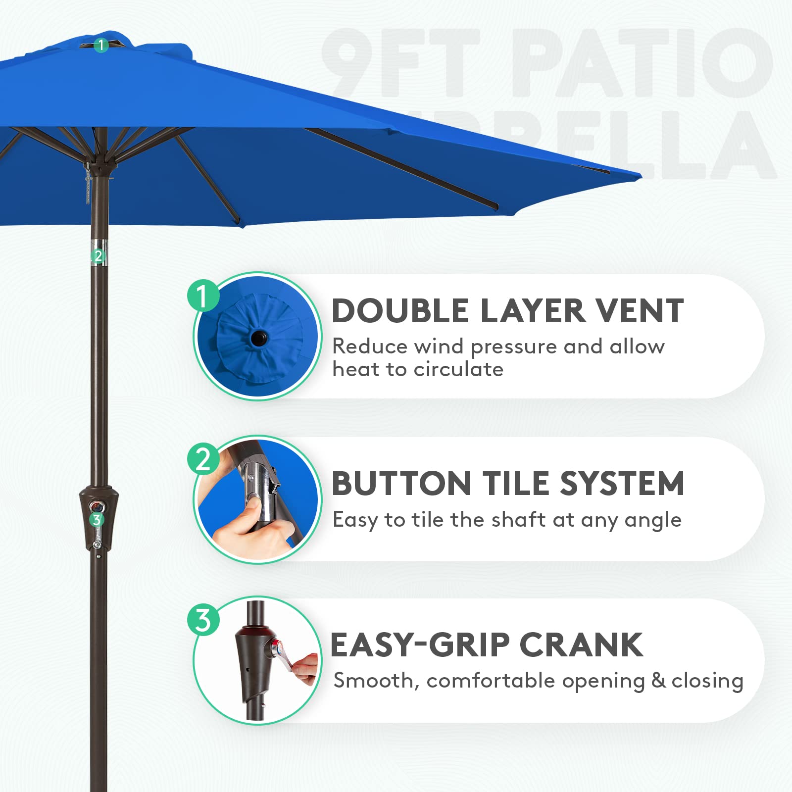 JEAREY primer plano de la tela resistente que protege contra agua y rayos UV