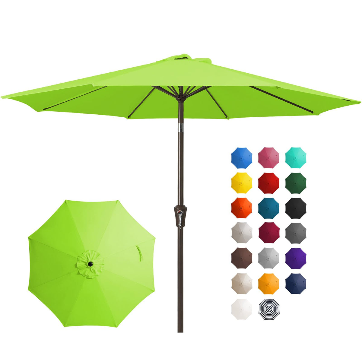 JEAREY sombrilla frontal apple green mostrando cobertura y estilo