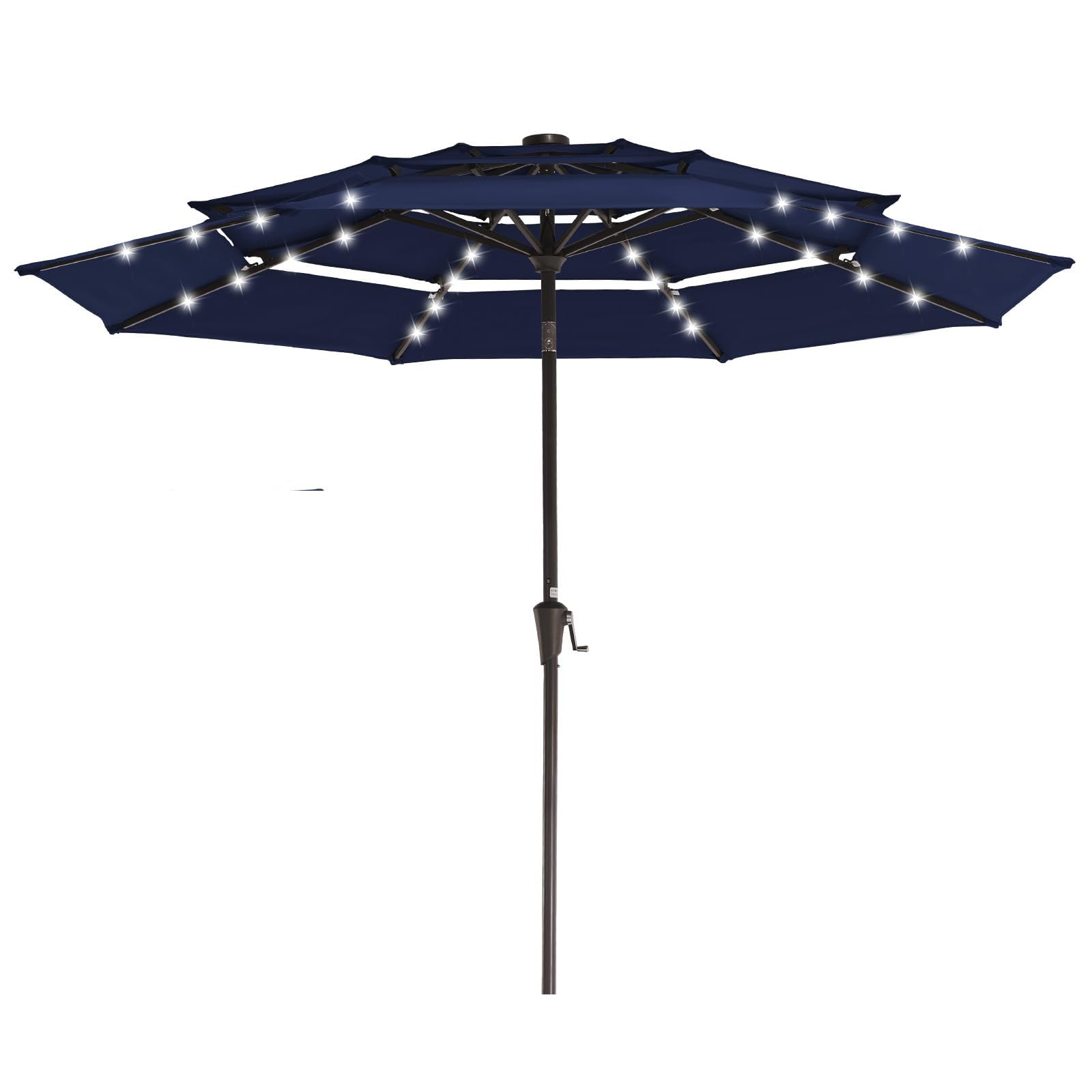 JEAREY vista frontal de la sombrilla navy mostrando sombra amplia