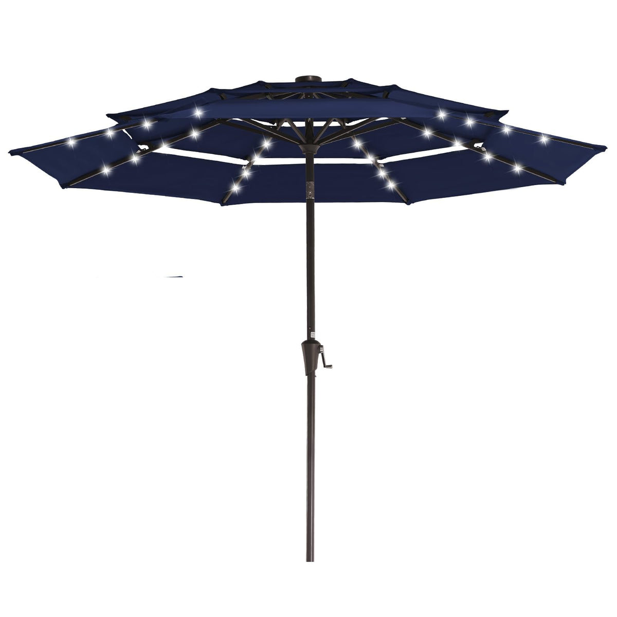 JEAREY vista frontal de la sombrilla navy mostrando sombra amplia