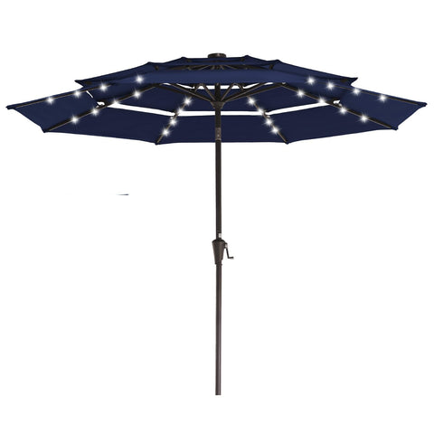 JEAREY vista frontal de la sombrilla navy mostrando sombra amplia