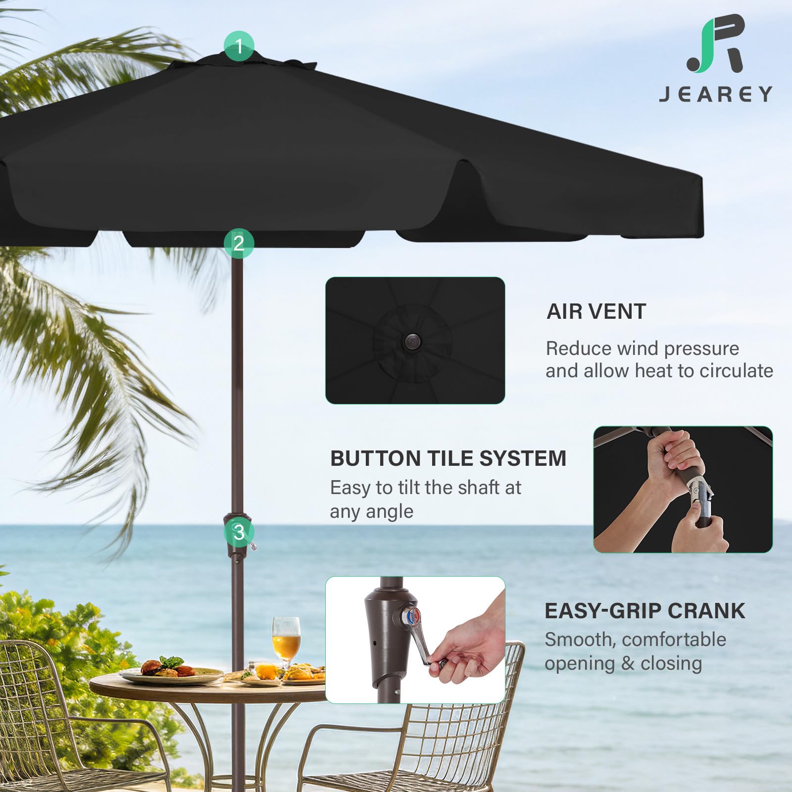 JEAREY textura de tela poliéster con acabado impermeable y UV