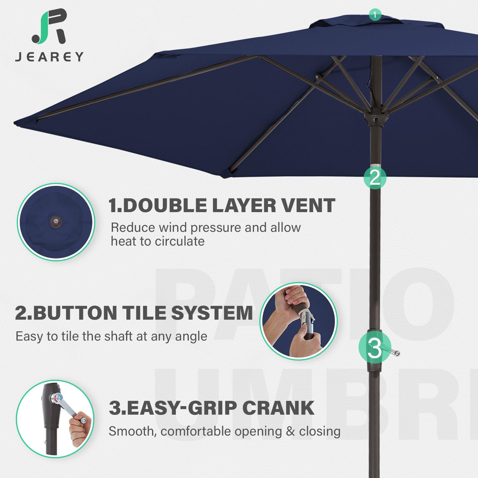 JEAREY primer plano de tejido resistente al agua y protección UV