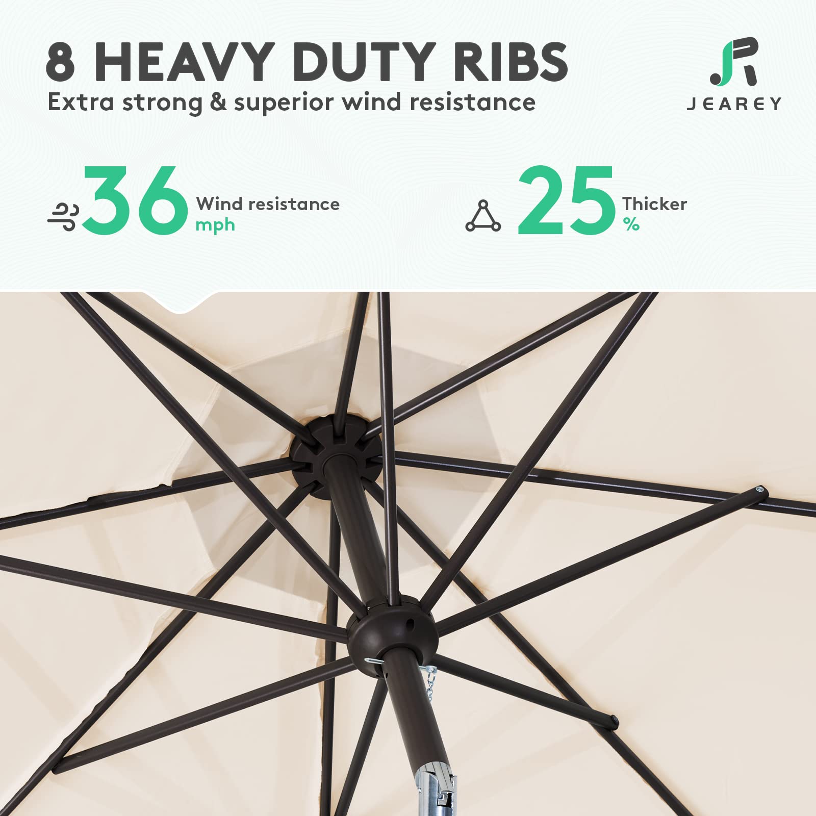 JEAREY doble ventilación en la copa que reduce la presión del viento