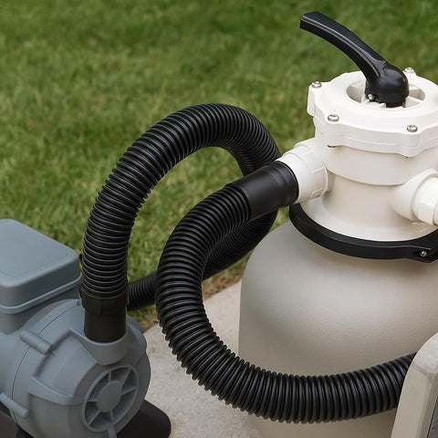 JED Pool Tools instalada en bomba, facilita mantenimiento y circulación