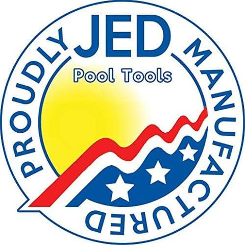 JED Pool Tools etiqueta Made in USA indicando calidad