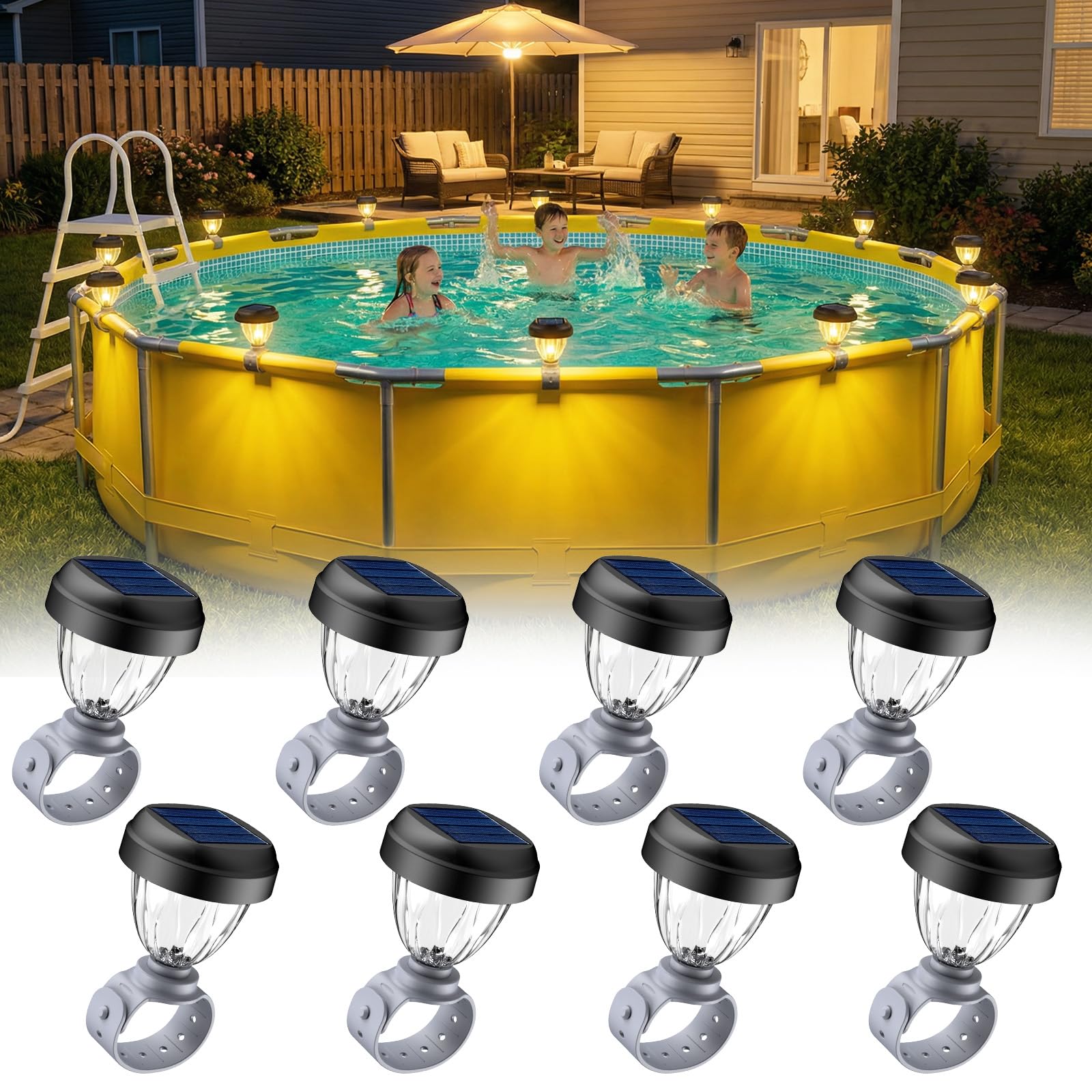 JEMULICE foco frontal en borde de piscina, ilumina sin cables