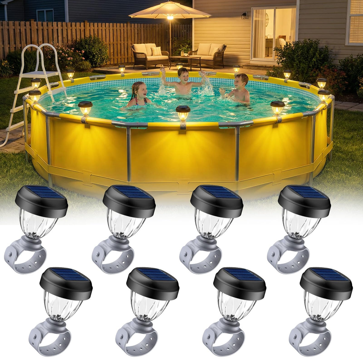 JEMULICE foco frontal en borde de piscina, ilumina sin cables