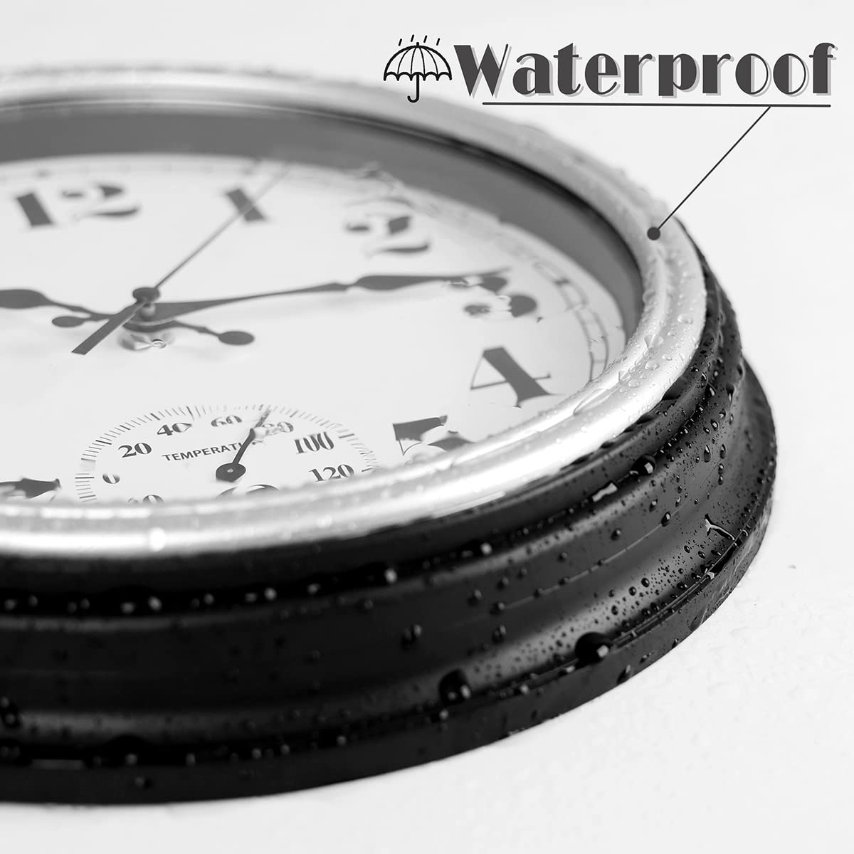 JENLYSTIME primer plano del termómetro, monitoriza temperatura exterior