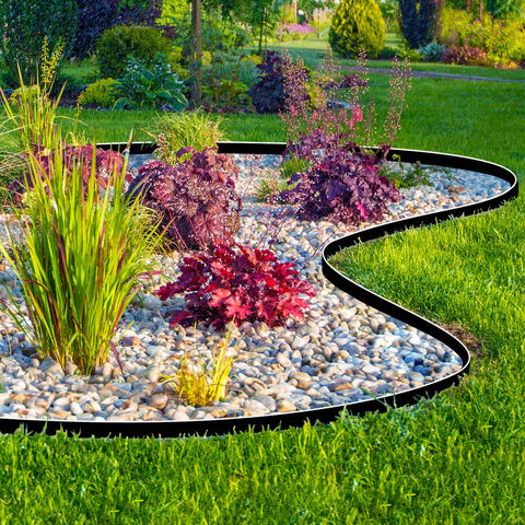 JERIA bordura alrededor de parterre de flores mejorando aspecto ordenado del jardín