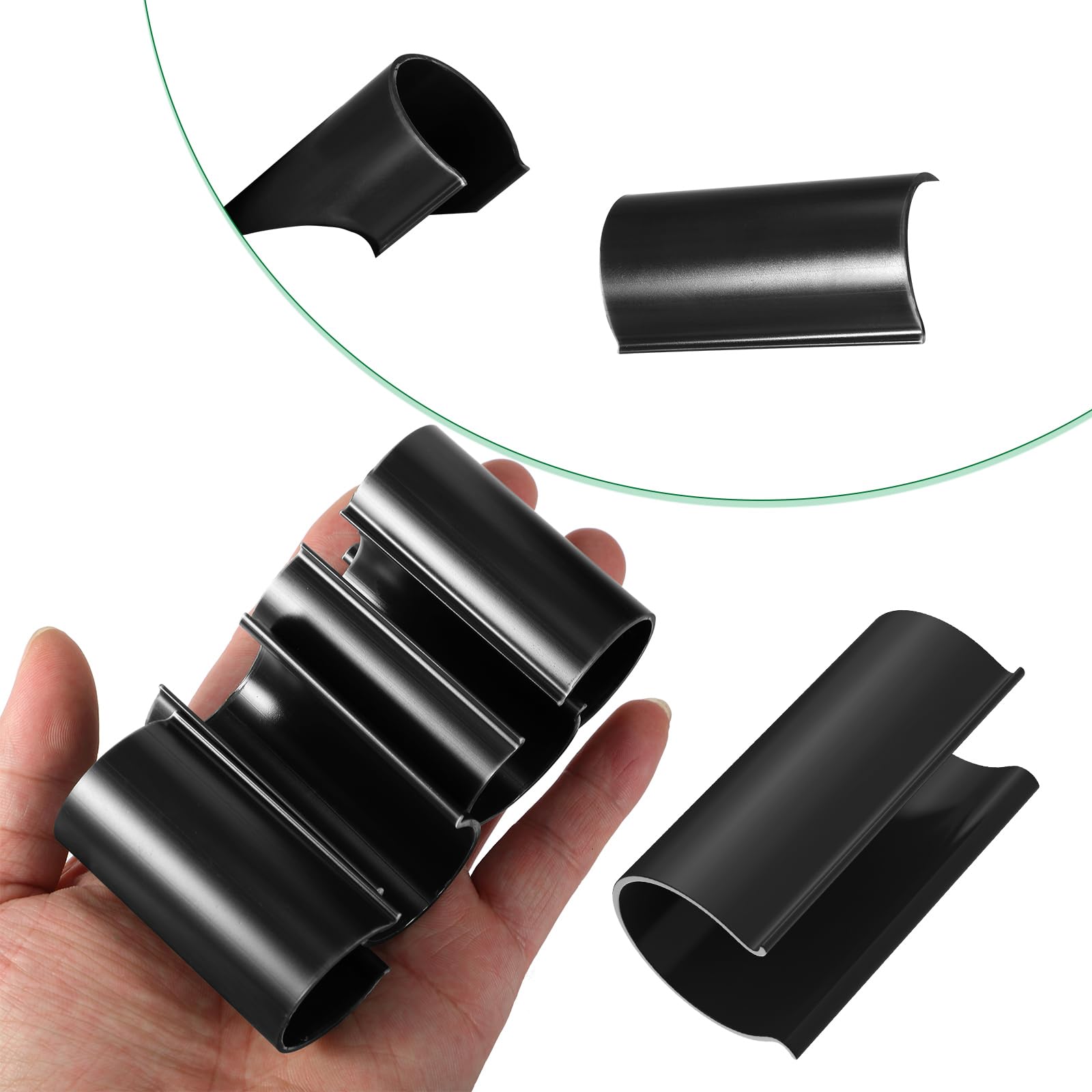 Jetec clip sujeto en tubo PVC demostrando fijación segura y rápida