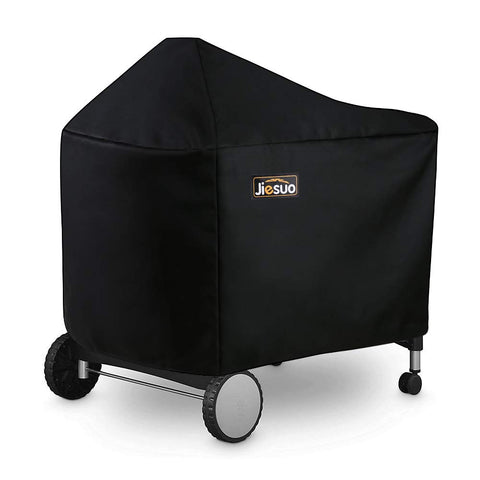 Jiesuo vista frontal de la funda protegiendo una Weber Performer 22, protección completa