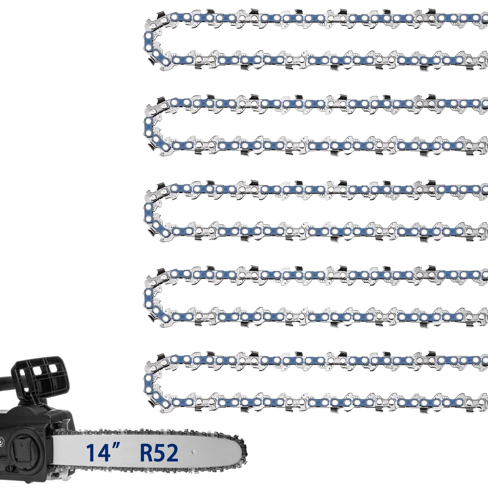 JINFFR vista frontal del pack de cinco cadenas para reposición rápida