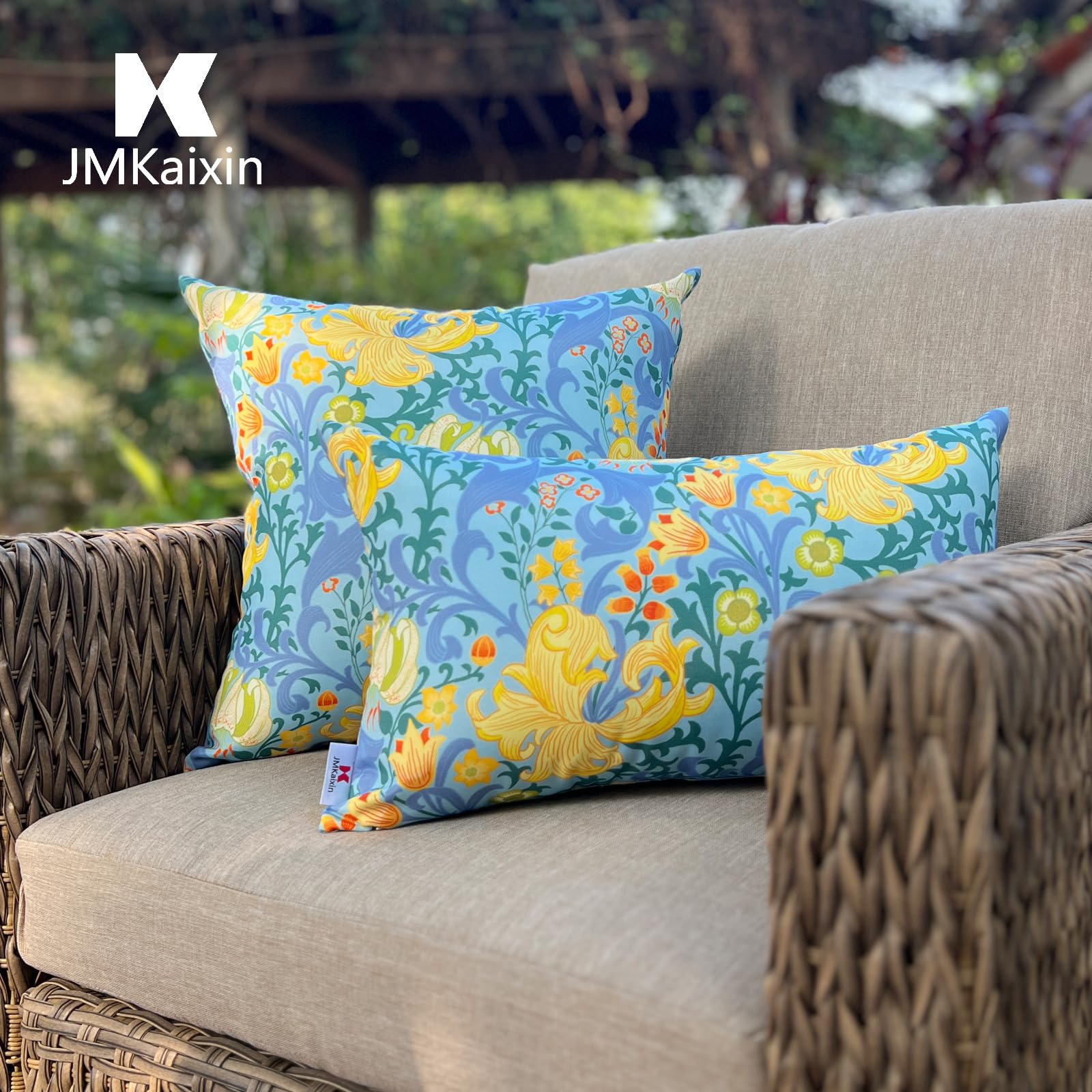JMKaixin cojín colocado en sillón exterior, comodidad y resistencia