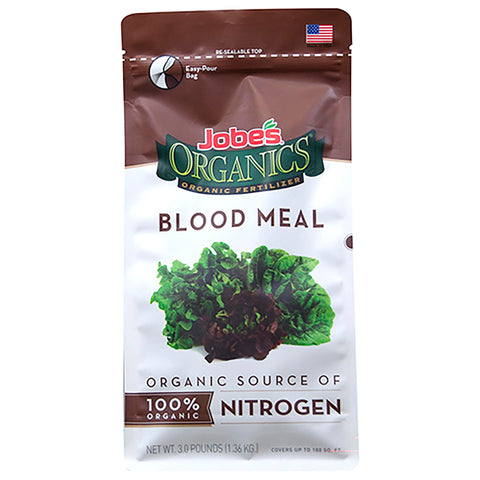 Jobe's Organics bolsa frontal mostrando 3 lb y etiqueta orgánica beneficioso