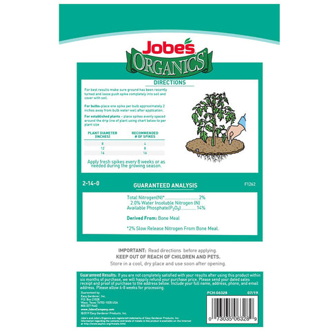 Jobe's Organics clavo en mano para ver la escala y facilitar la aplicación