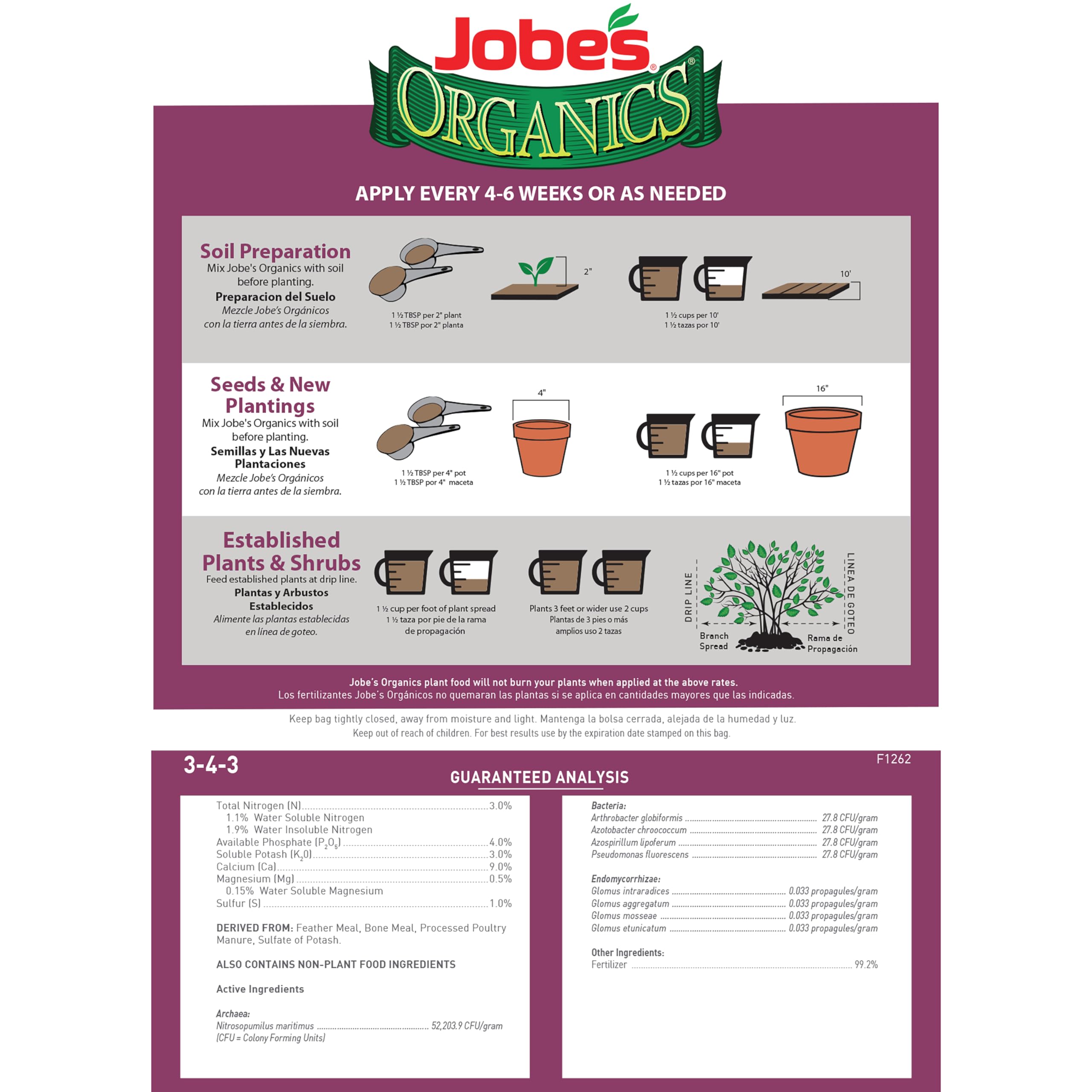 Jobe's Organics primer plano de gránulos orgánicos fácil dosificación y sin olores fuertes