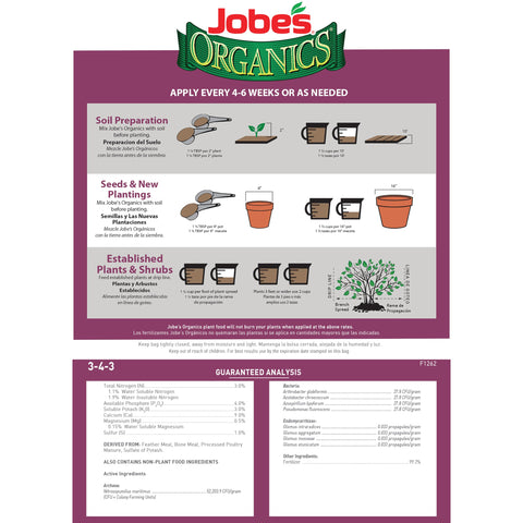 Jobe's Organics primer plano de gránulos orgánicos fácil dosificación y sin olores fuertes