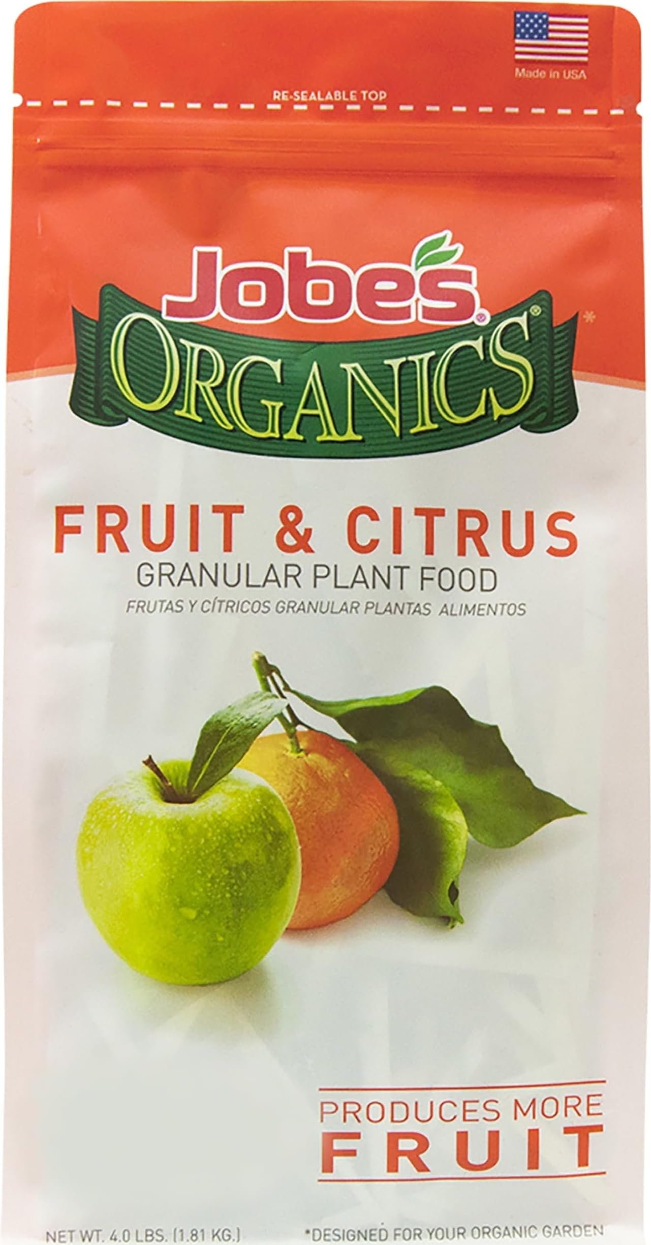 Jobe's Organics frente del empaque mostrando uso y beneficio orgánico