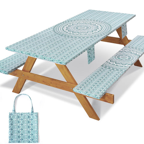 Jobunai vista frontal de la funda de mesa mostrando ajuste y protección