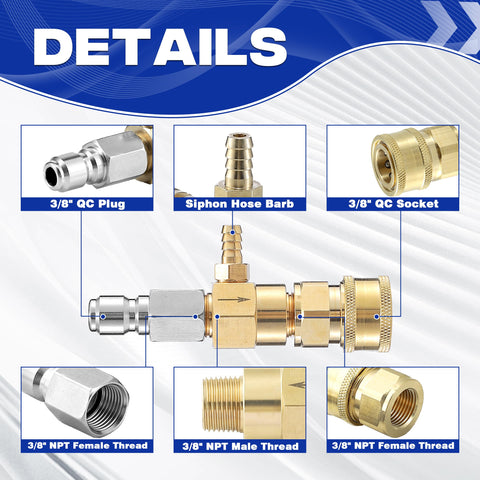 JOEJET conexiones quick connect 3/8" que permiten montaje rápido y seguro