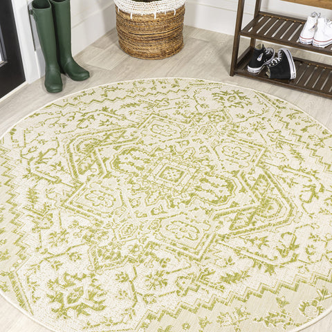 JONATHAN Y alfombra frontal cream/green que aporta estilo boho