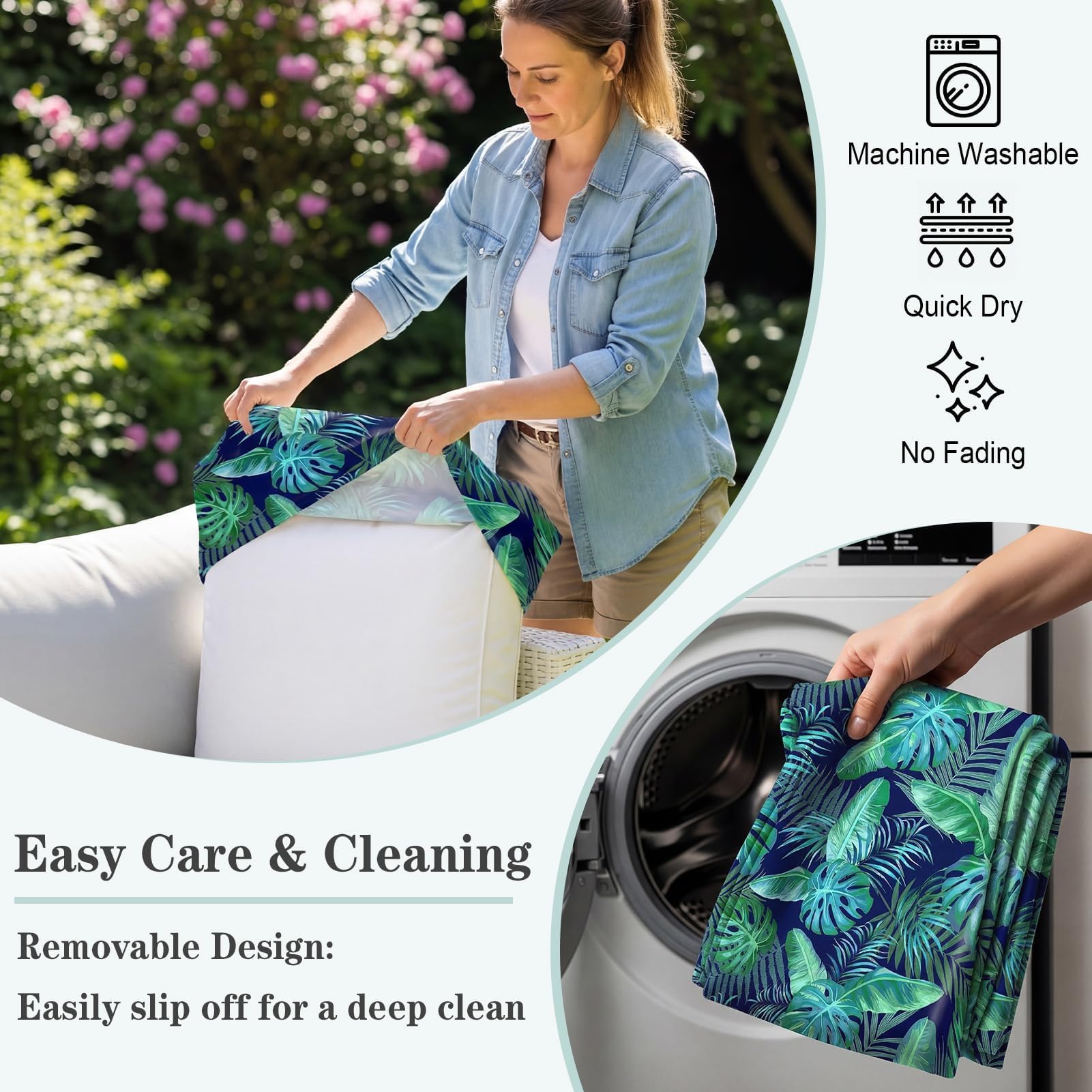 Joy Bubble etiqueta con instrucciones de lavado fácil para mantenimiento rápido