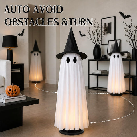 Joyehome fantasma animado moviéndose por pasillo creando ambiente