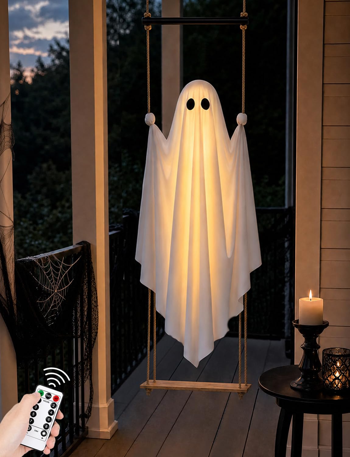 Joyehome fantasma colgante frontal mostrando forma y efecto flotante