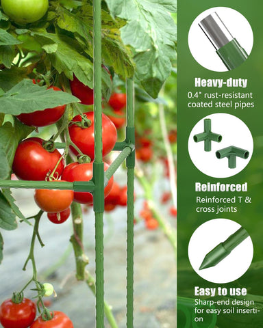 joyhalo jaula instalada sosteniendo tomates en maceta mostrando apoyo eficaz