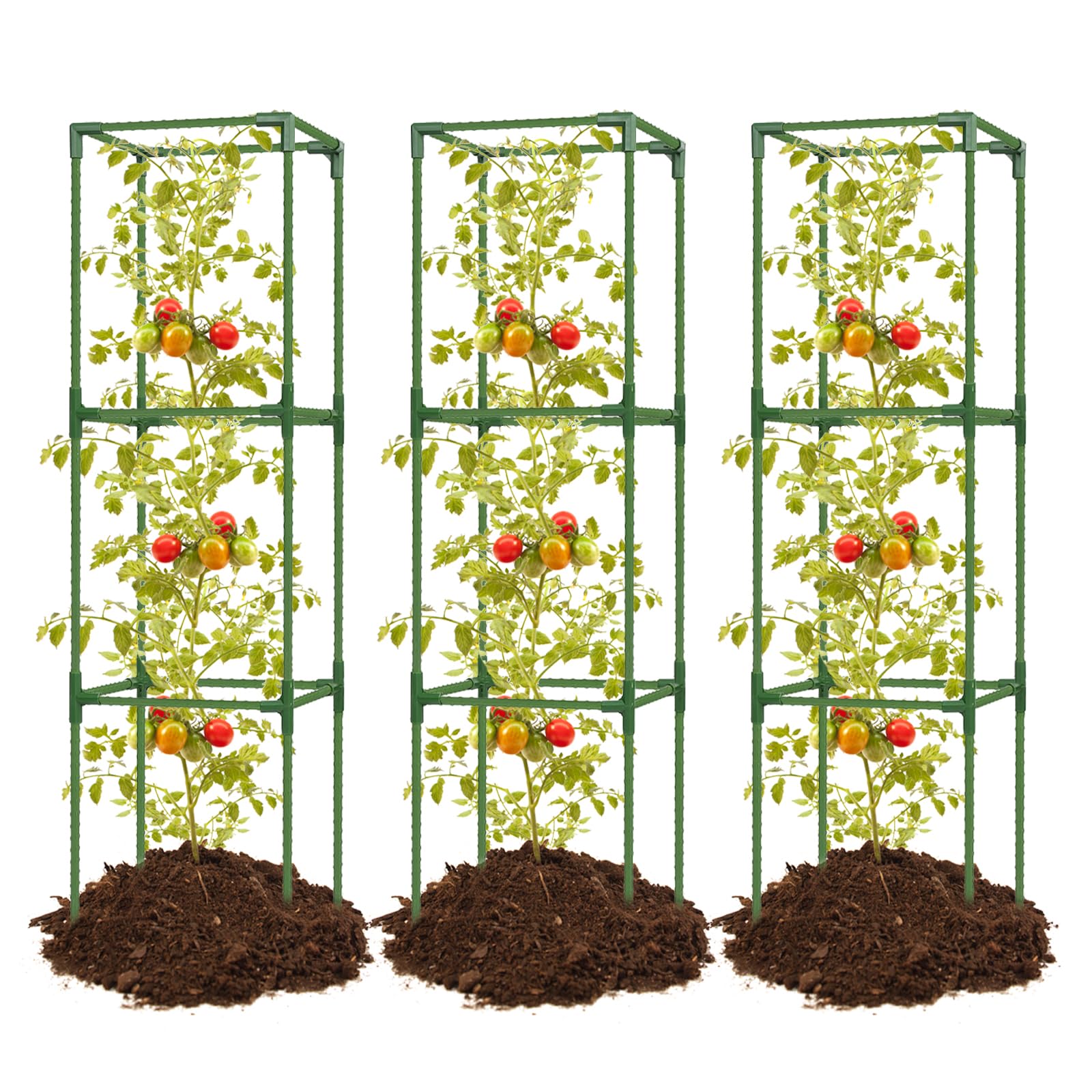 joyhalo vista frontal del pack de 3 jaulas cuadradas para soporte estable