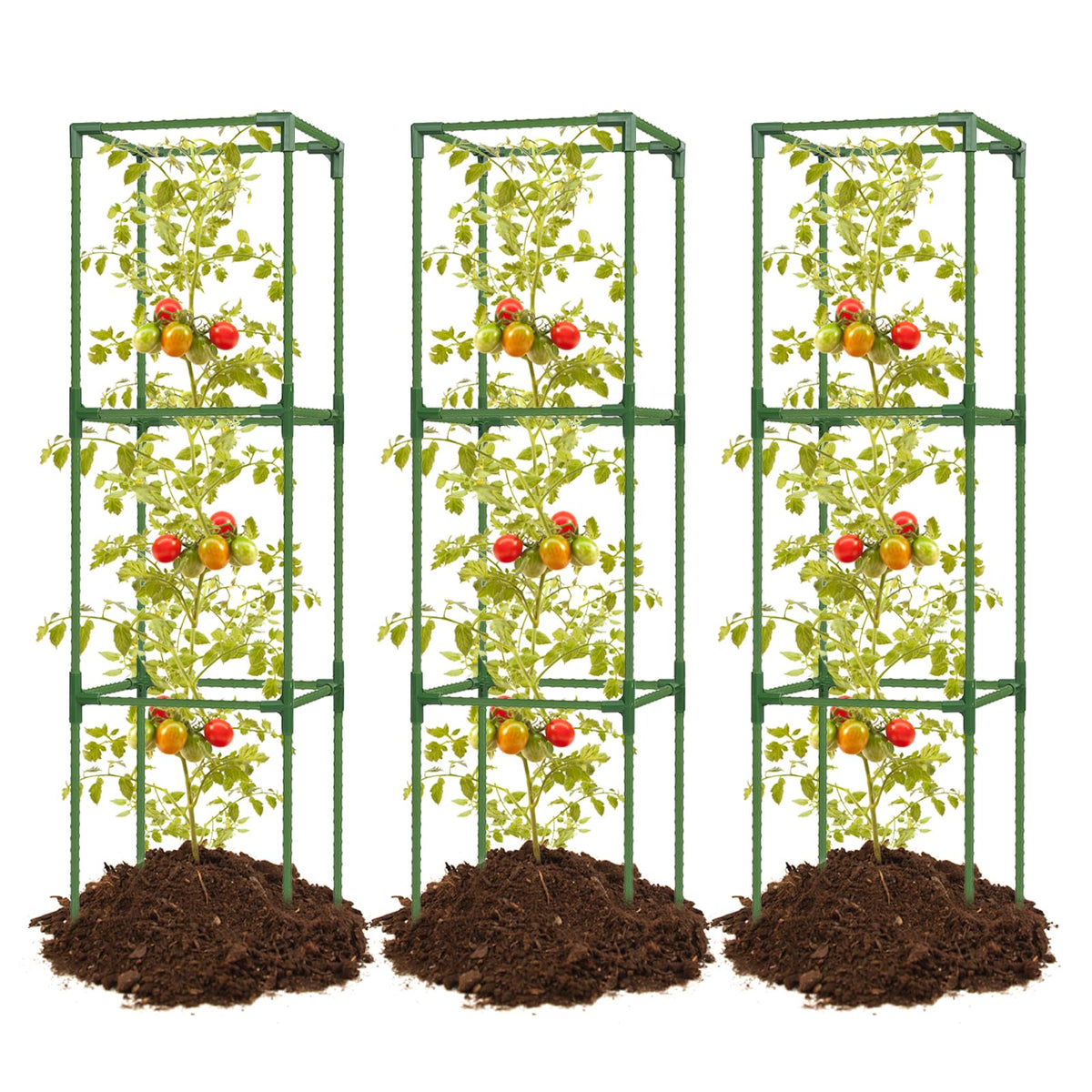 joyhalo vista frontal del pack de 3 jaulas cuadradas para soporte estable