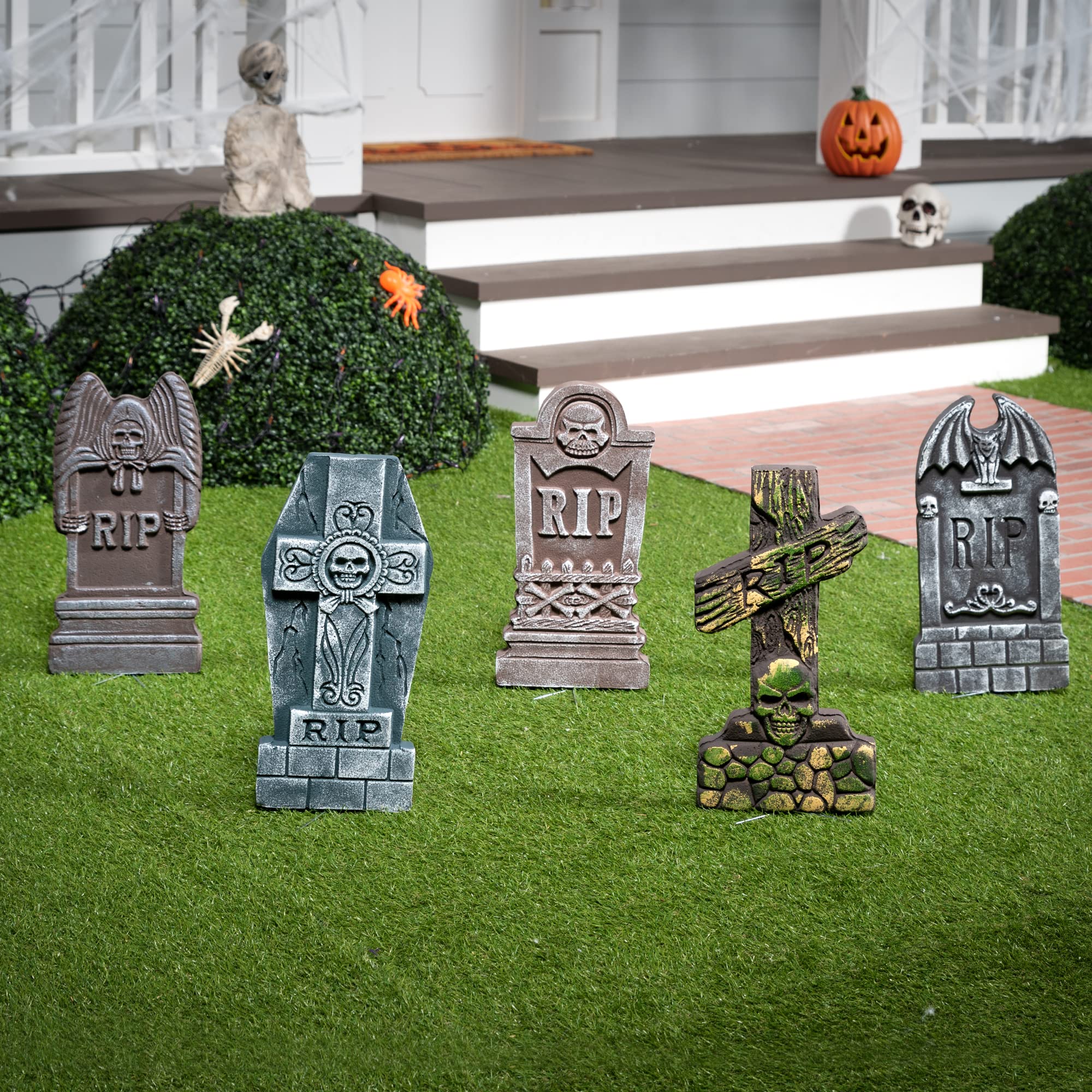 JOYIN escena de fiesta Halloween con lápidas que realzan la ambientación