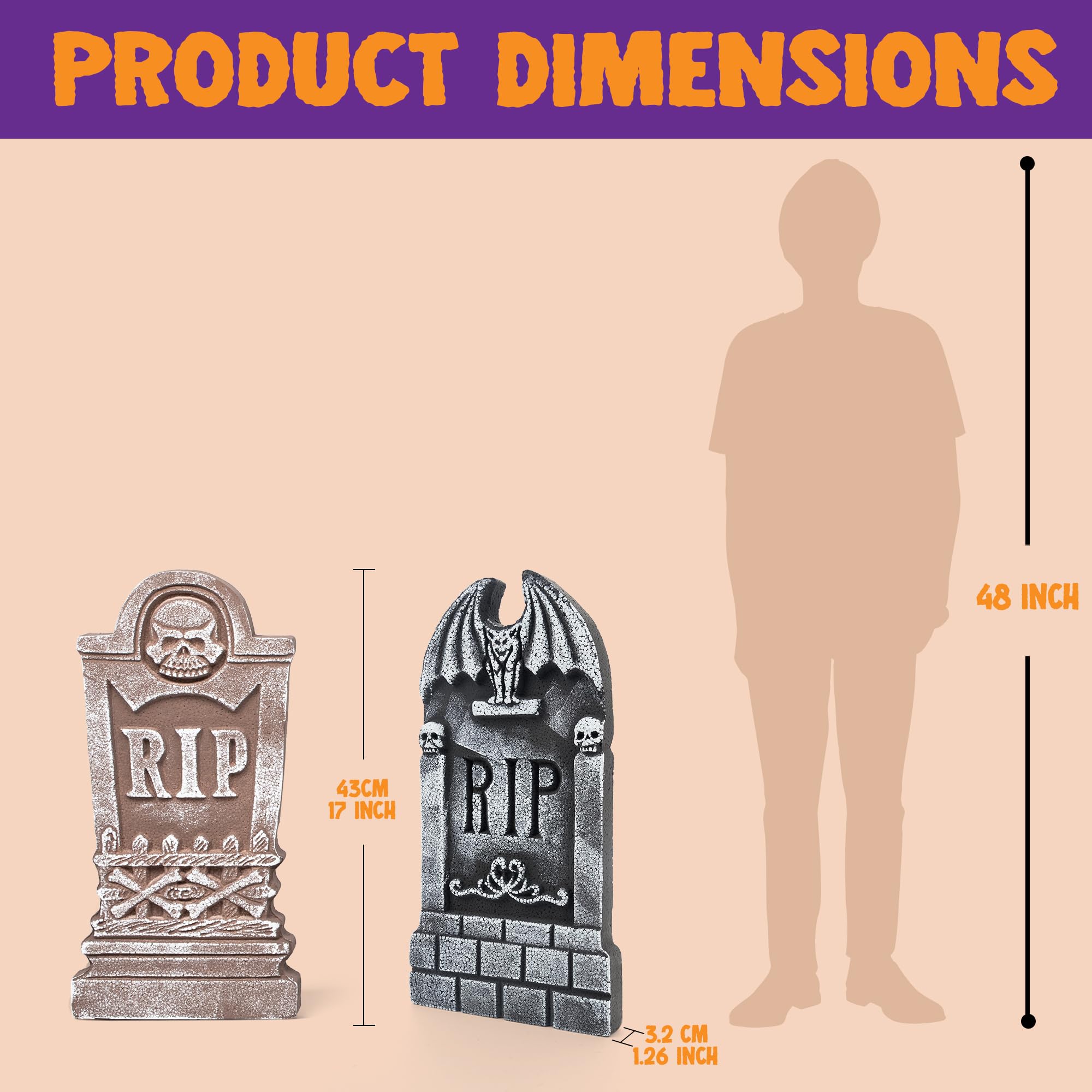 JOYIN conjunto de cinco lápidas distribuidas creando un pequeño cementerio