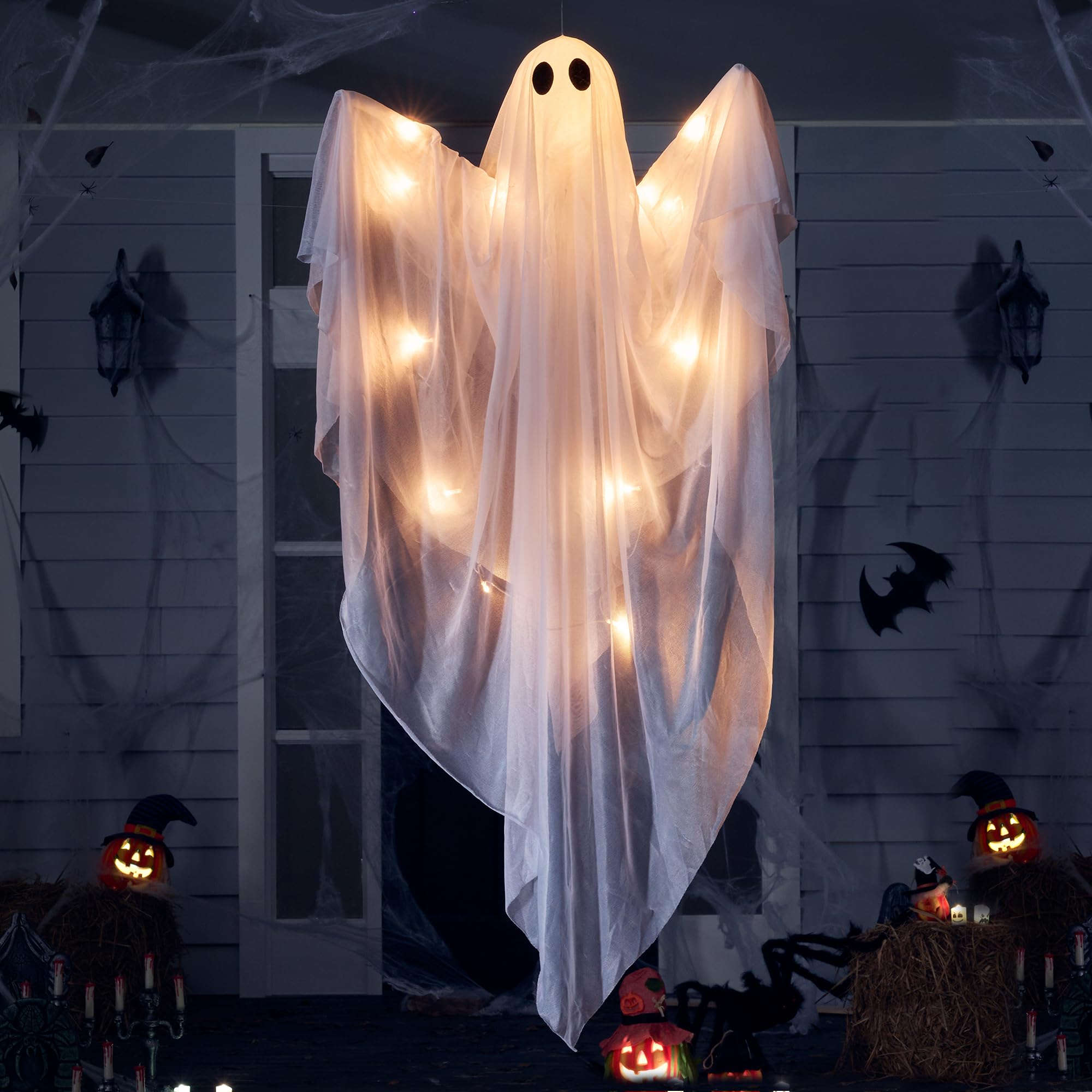 JOYIN fantasma colgante frontal mostrando forma realista y presencia espeluznante