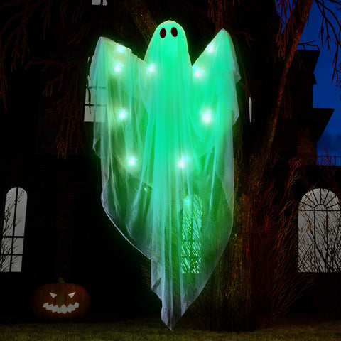 JOYIN fantasma colgando en porche nocturno atrae atención de visitantes
