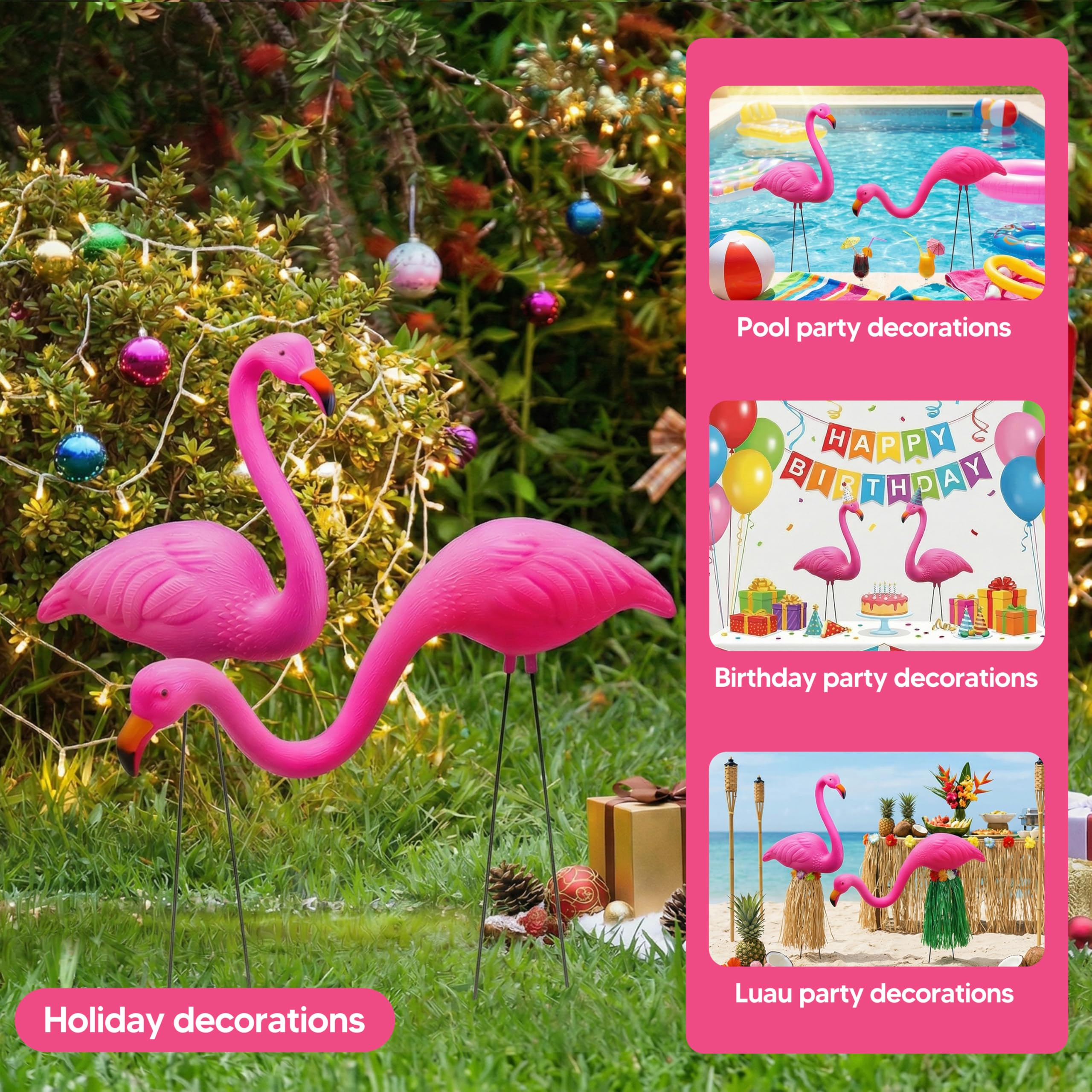 JOYIN flamencos junto a piscina aportando ambiente festivo y tropical