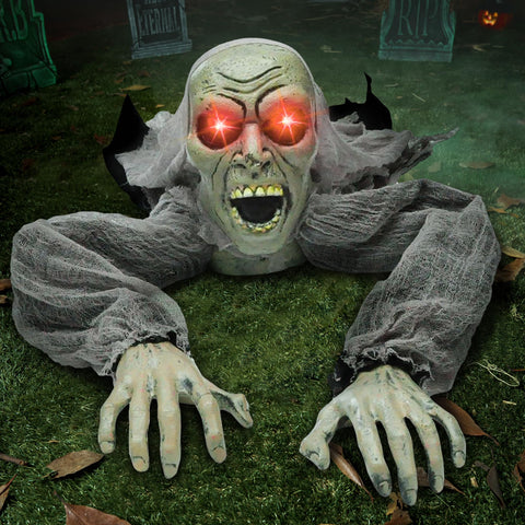 JOYIN zombi emergiendo del suelo frente realista y llamativo