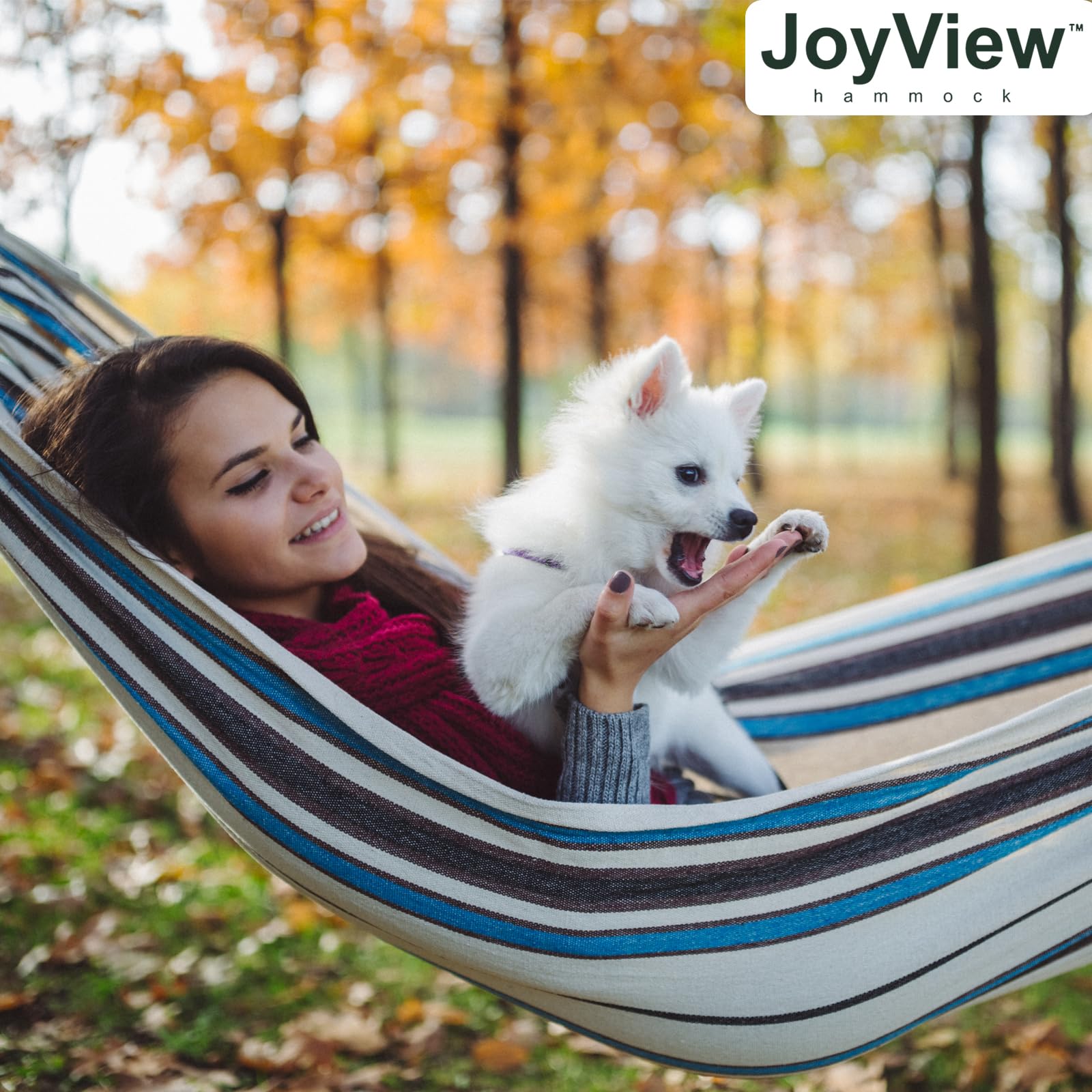 JoyView etiqueta y costuras reforzadas, durabilidad visible