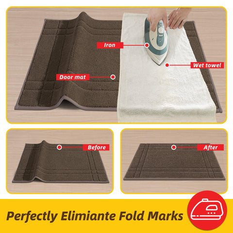 JSEI felpudo marrón claro integrándose en decoración de pasillo
