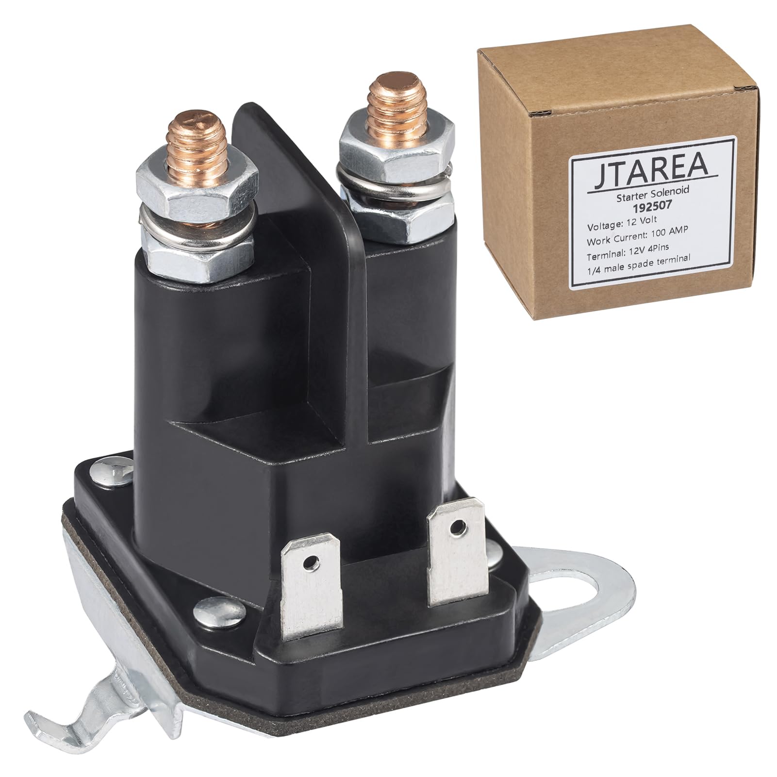 JTAREA solenoide vista frontal mostrando terminales y cuerpo resistente