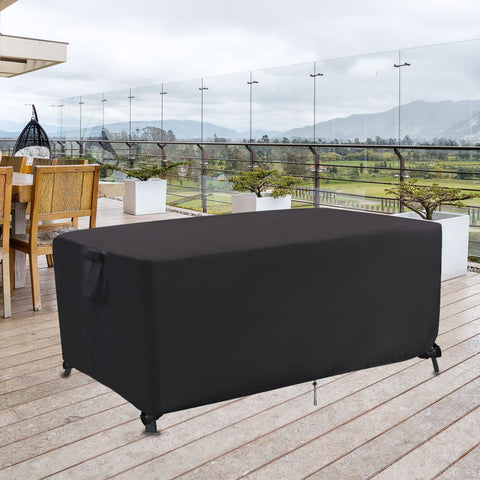 Jungda funda instalada en terraza protege muebles y mejora estética