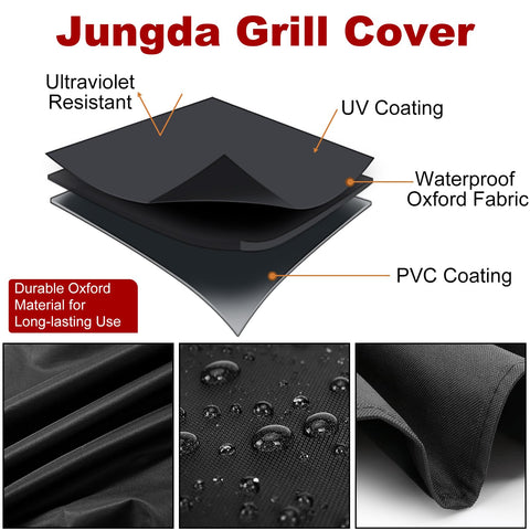 Jungda funda colocada en parrilla exterior para protección diaria