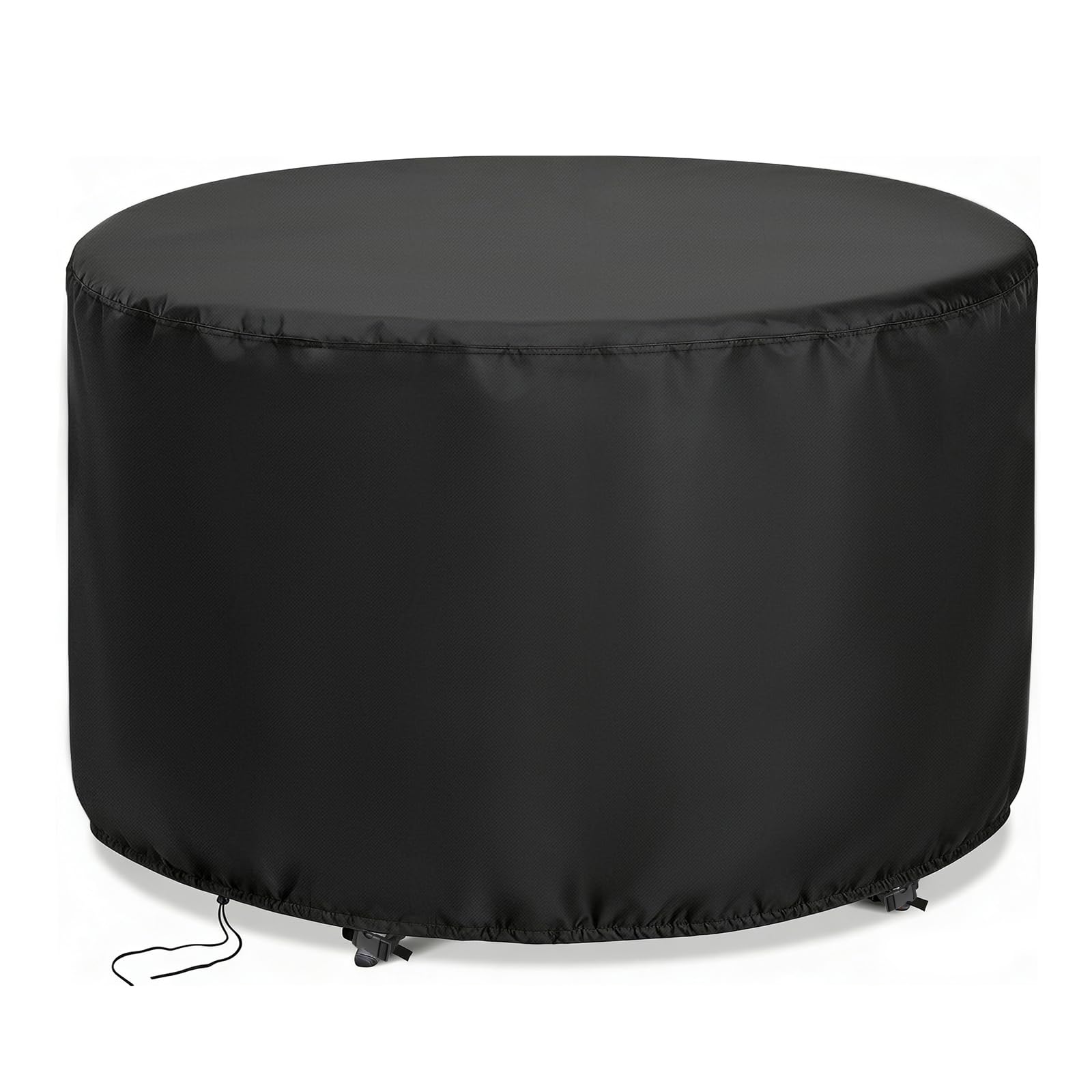 Jungda vista frontal de la funda protegiendo mesa redonda, protección completa