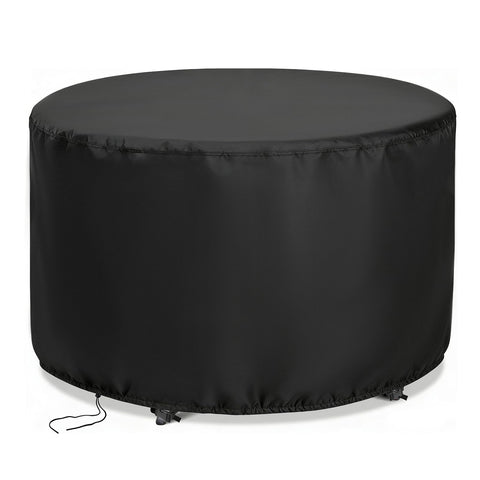 Jungda vista frontal de la funda protegiendo mesa redonda, protección completa