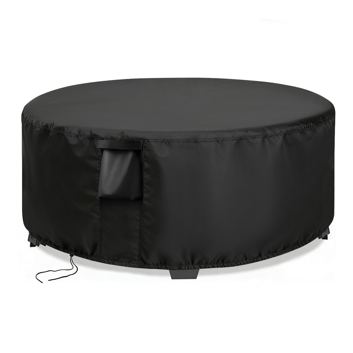 Jungda vista frontal de la funda para mesa 36" protegiendo la superficie contra lluvia