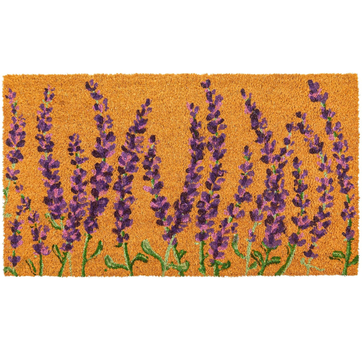 Juvale felpudo frontal lavanda mostrando bienvenida y atractivo estético
