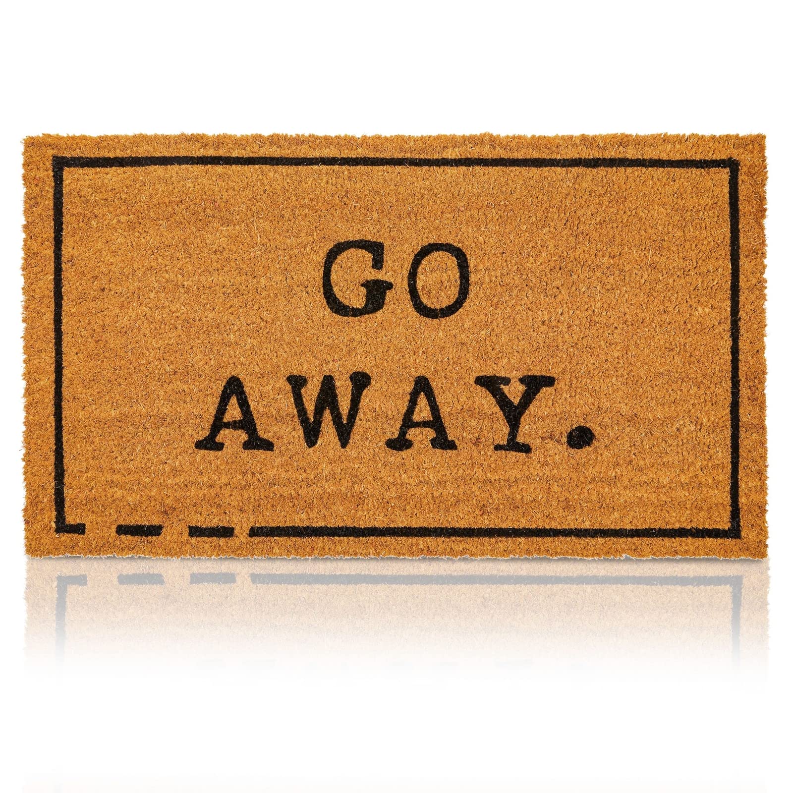 Juvale felpudo frontal con texto 'Go Away' y bienvenida divertida