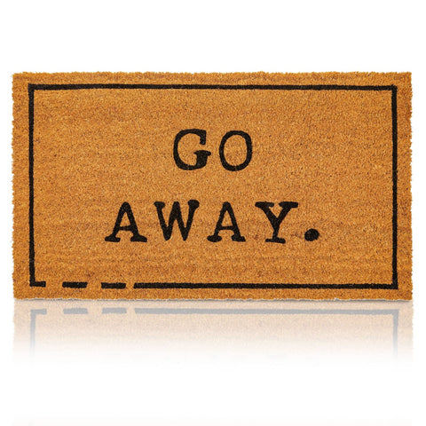 Juvale felpudo frontal con texto 'Go Away' y bienvenida divertida