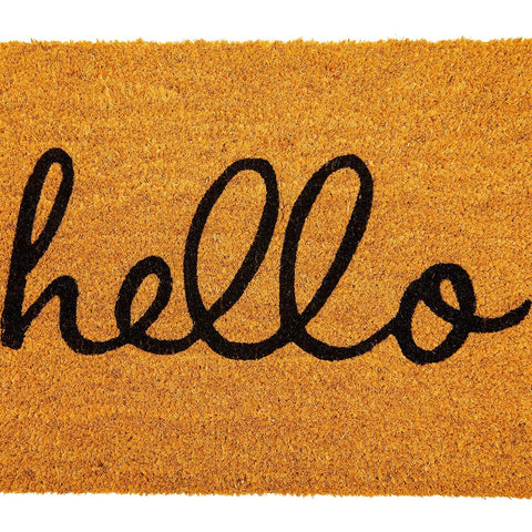 Juvale detalle del diseño Hello y fibras resistentes que acogen a invitados
